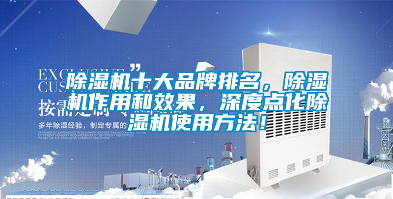 除湿机十大品牌排名,除湿机作用和效果,深度点化除湿机使用方法!