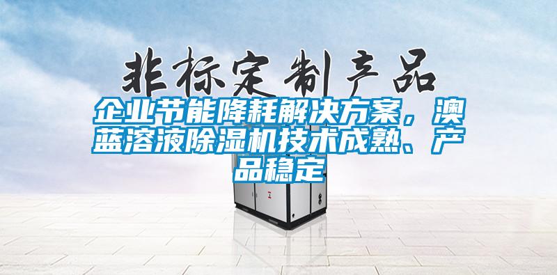 企业节能降耗星空app6下载，澳蓝溶液除湿机技术成熟、产品稳定